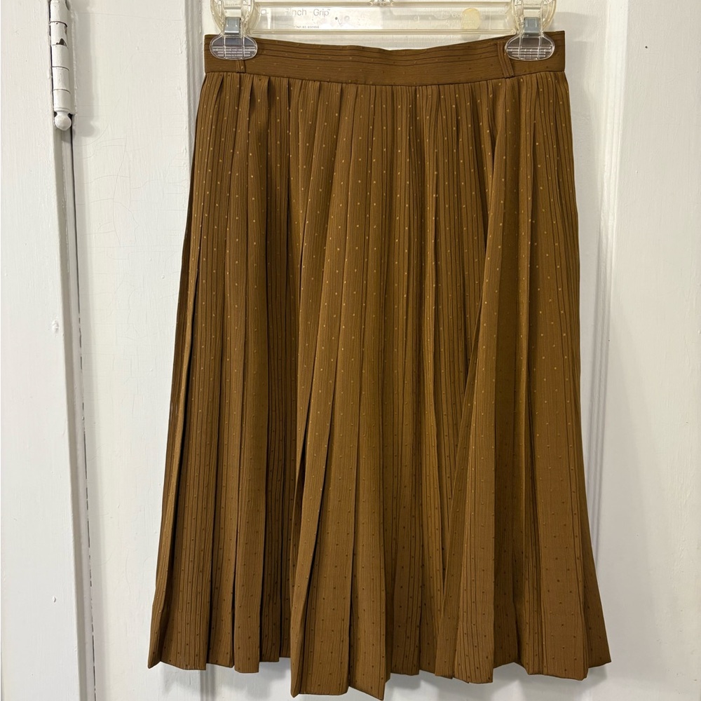 Vintage Brown Pleated Women's Skirt